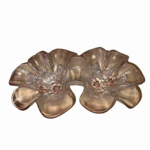 Vintage pink glass candy dish